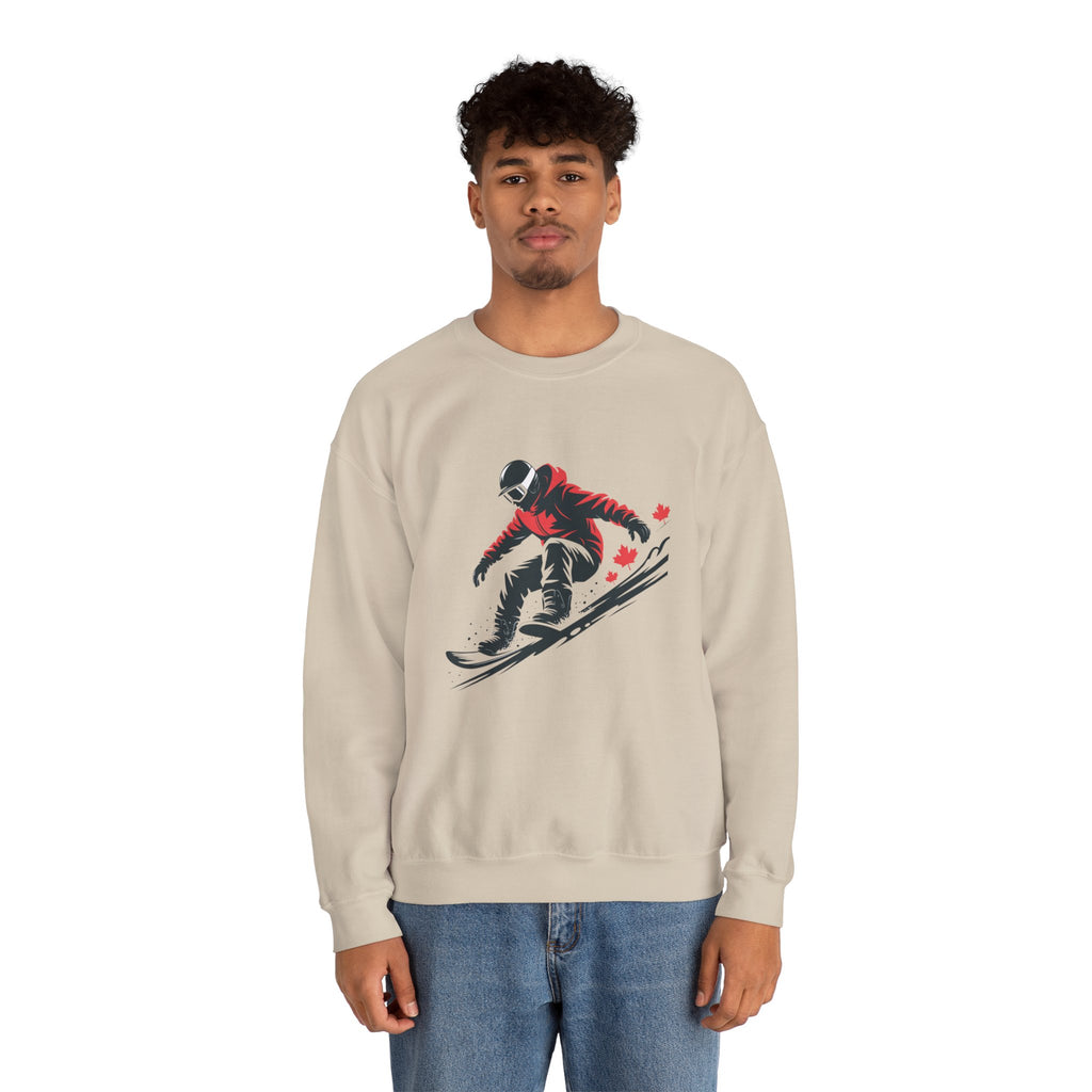 Snowboarder Graphic Sweatshirt – Red Jacket Winter Snowboarding Crewneck