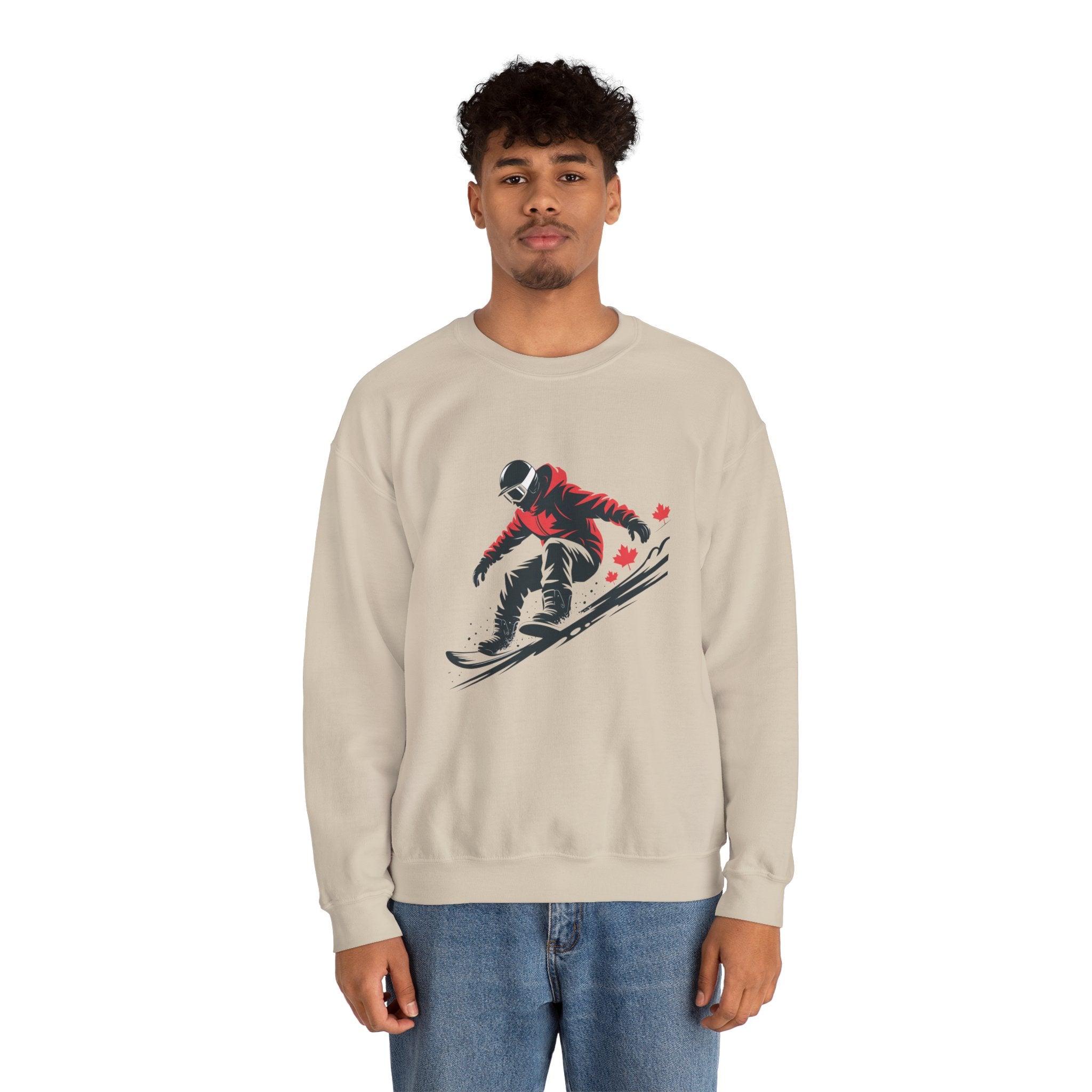 Snowboarder Graphic Sweatshirt – Red Jacket Winter Snowboarding Crewneck