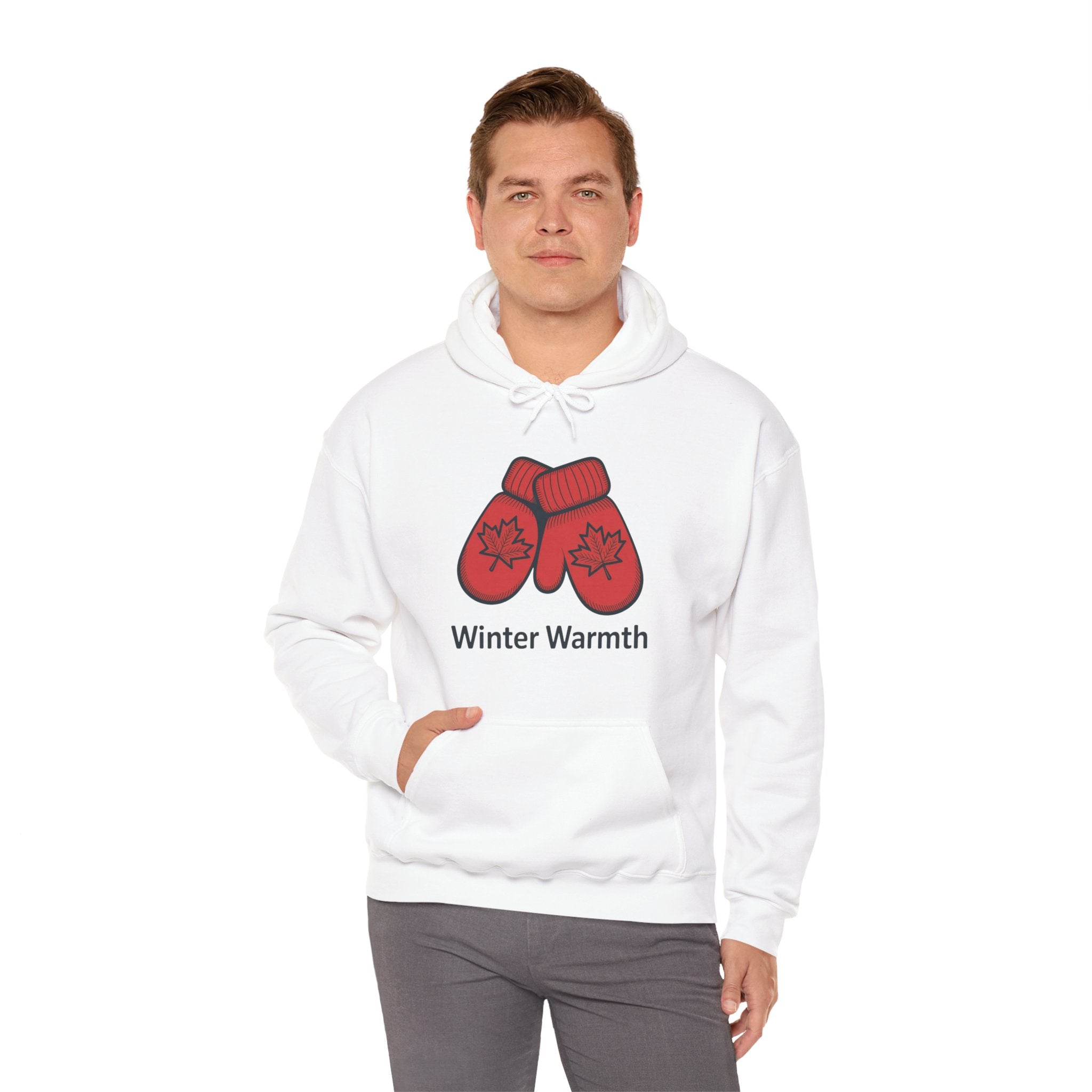 Winter Warmth Hoodie — Red Maple Mittens Cozy Winter Sweatshirt