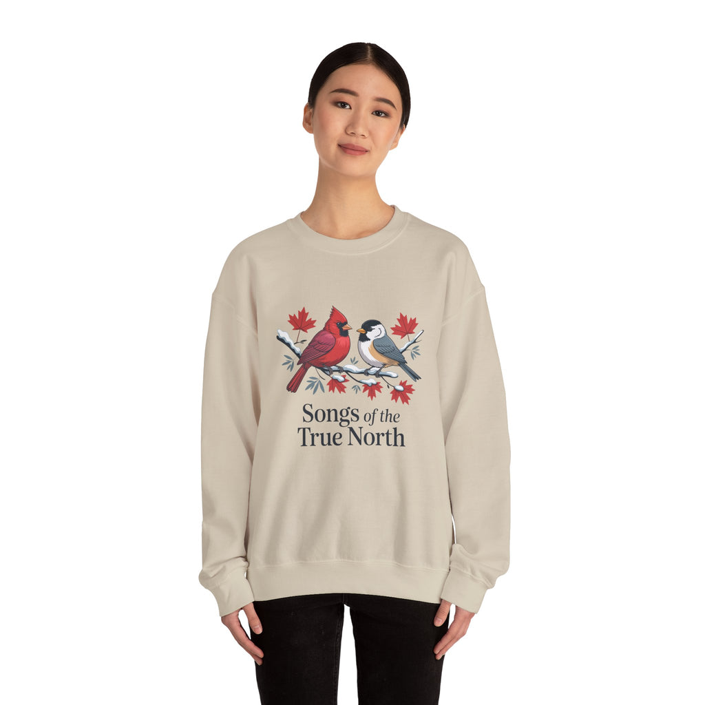"Songs of the True North" Cardinal & Chickadee Canadian Crewneck Sweatshirt