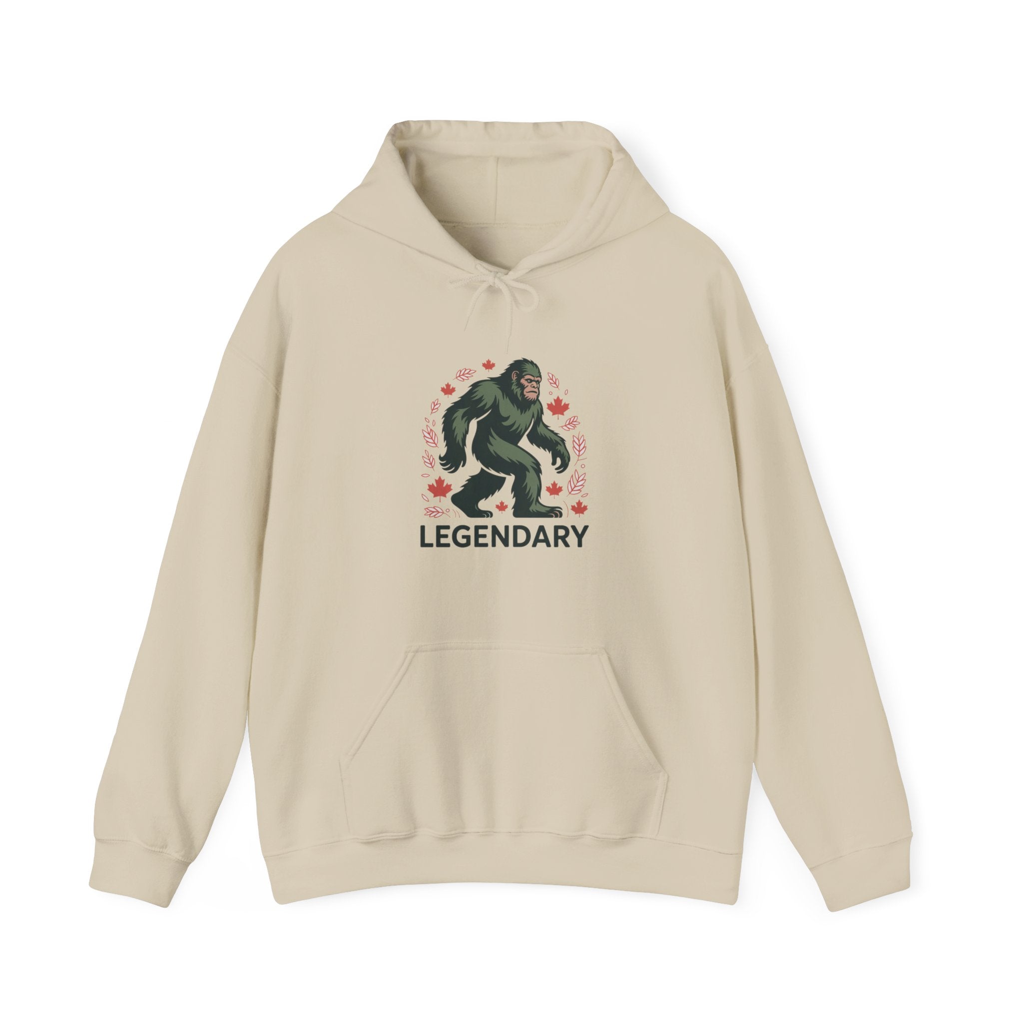 Legendary Bigfoot Hoodie — Sasquatch Graphic Hoodie with 'Legendary' Text