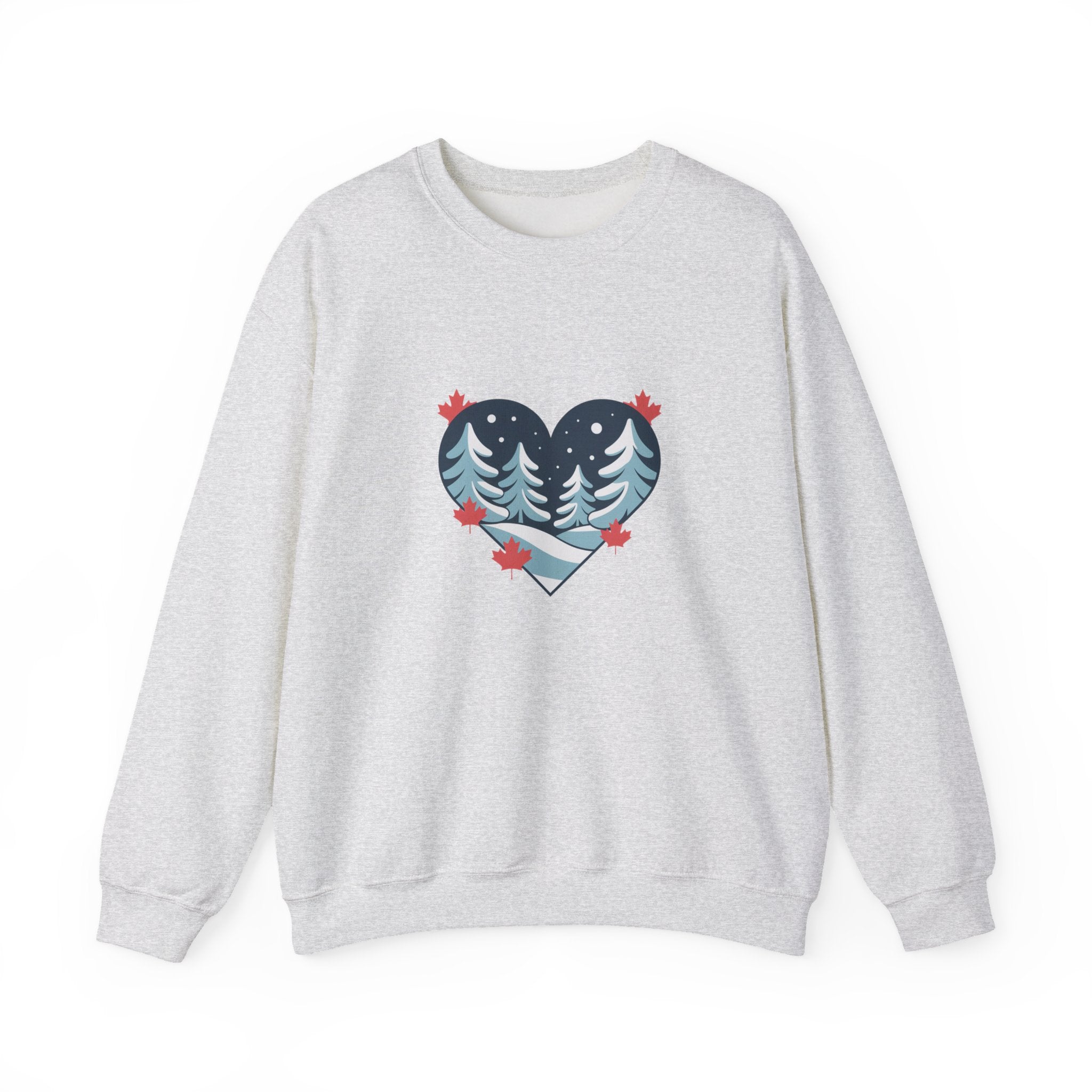 Winter Forest Heart Sweatshirt — Cozy Christmas Crewneck