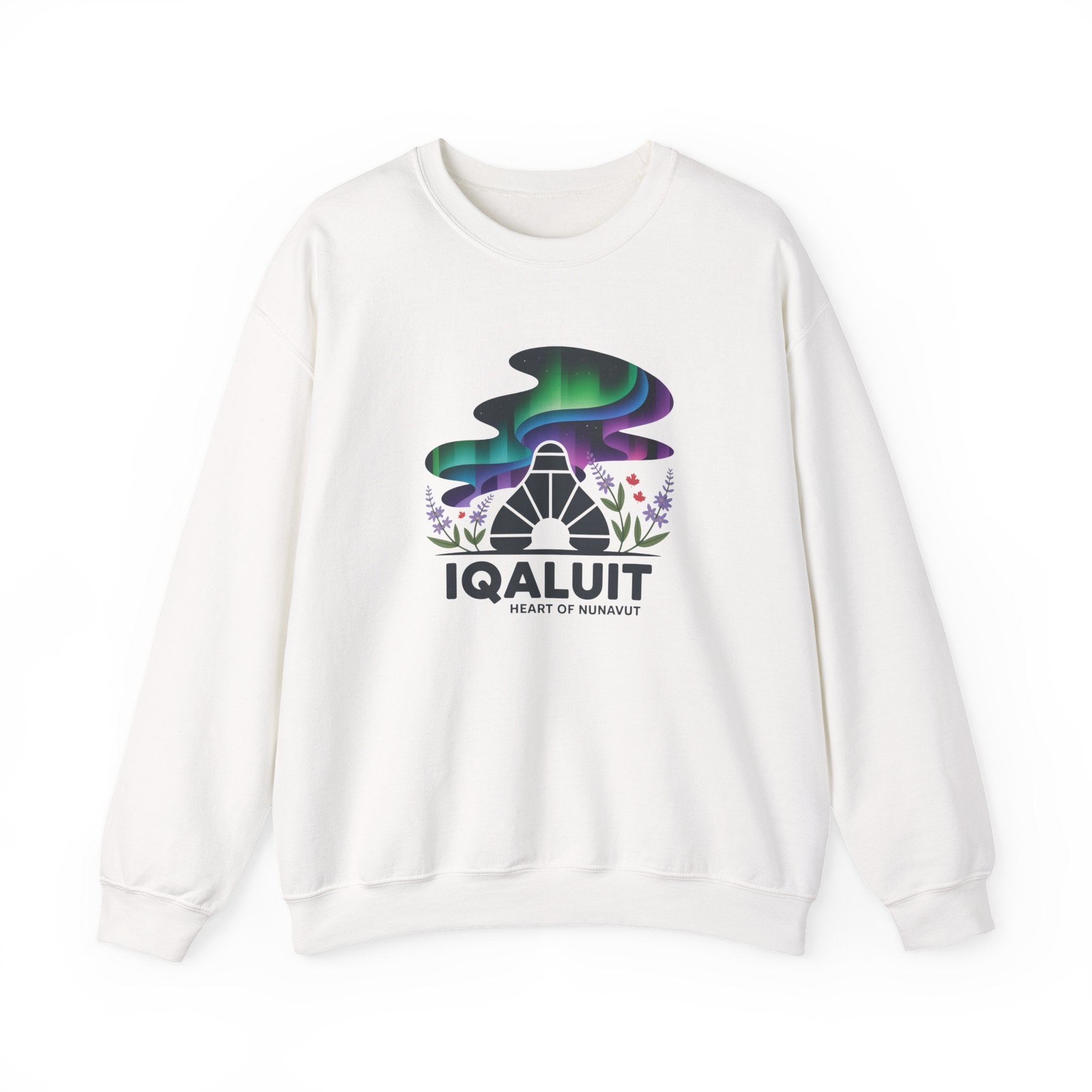 Iqaluit Northern Lights Sweatshirt – Heart of Nunavut Souvenir Crewneck